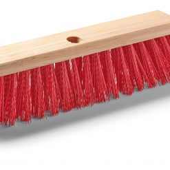 Mopster W 400mm utcai seprű, hullámos piros Elaston szál, fa test