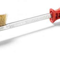 Tom Special long hajlított drótkefe, hosszú, rezezett hullámos acéldrót, műanyag nyél