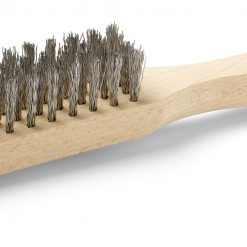 Tom Pro W4 drótkefe, rozsdamentes hullámos acél, 4 soros, fanyél