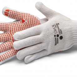 Cottonstar Grip M/8" pamutkesztyű, pettyes tenyérrész, CAT1