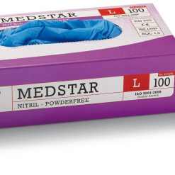 100 Medstar Nitril PF L/9" 100db egyszer használatos nitril kesztyű, púdermentes